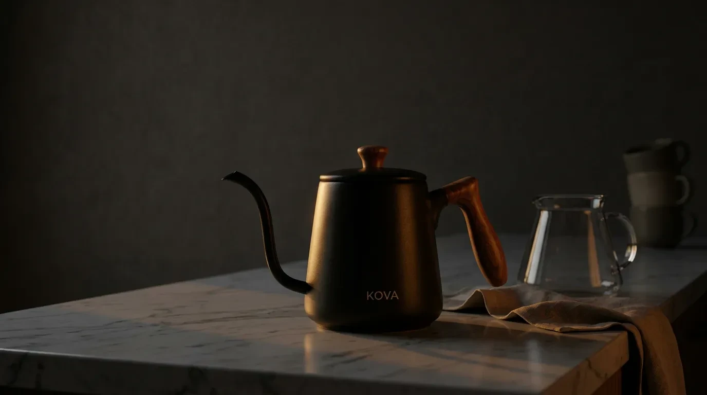 Same product relit as a dark studio still life