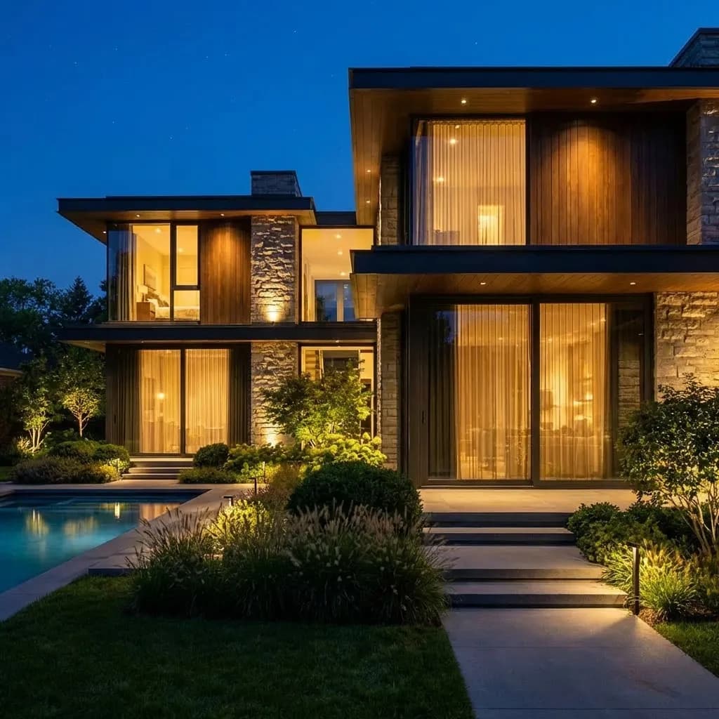 Cambio Giorno-Notte IA per Render Architettonici Magia Notturna - result