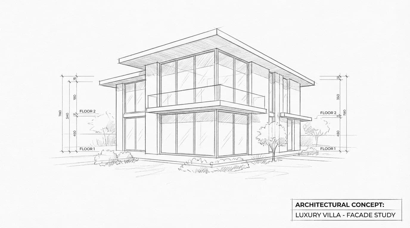 Exterior architecture draft render