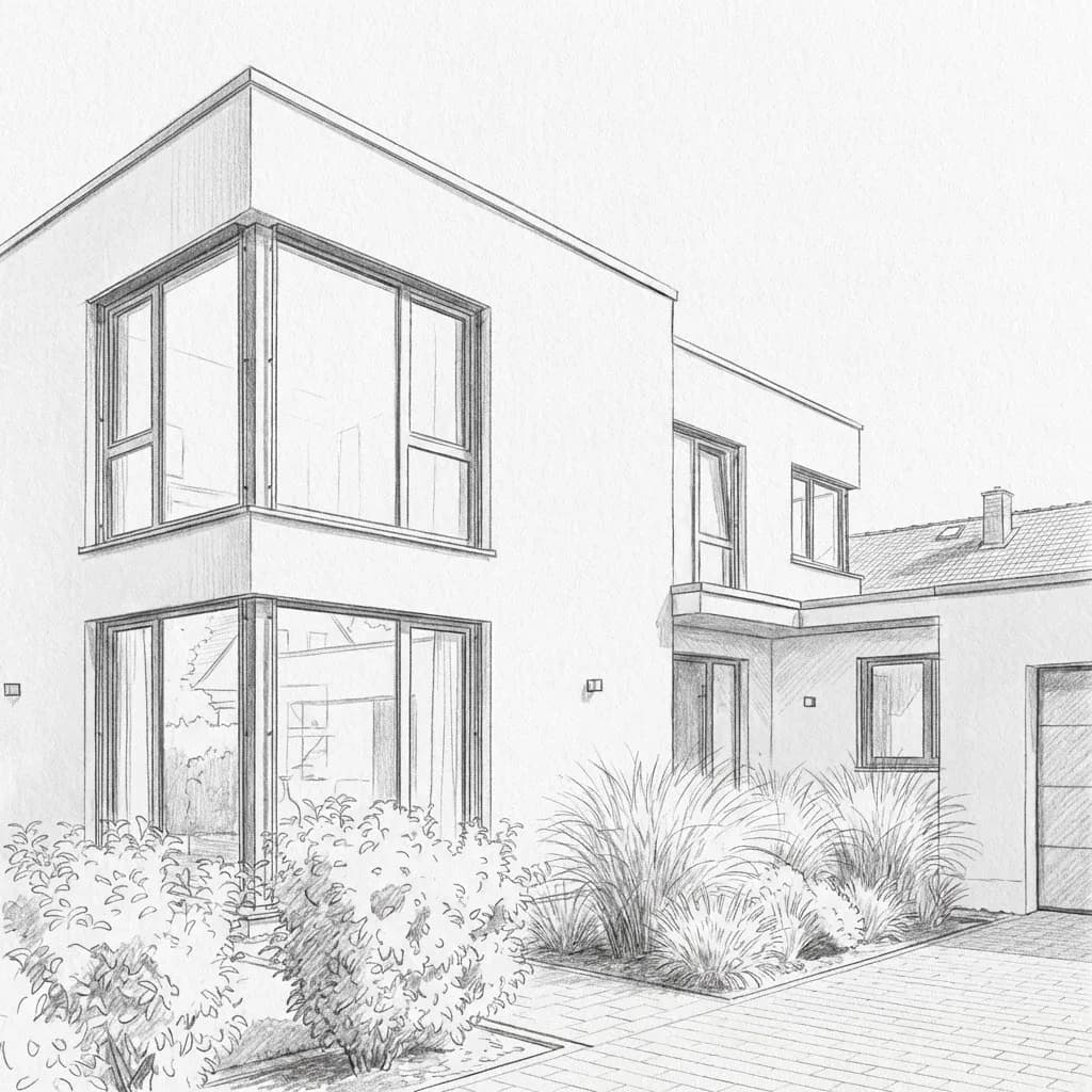 Image to Sketch AI for Architectural Drawings Sketched - result