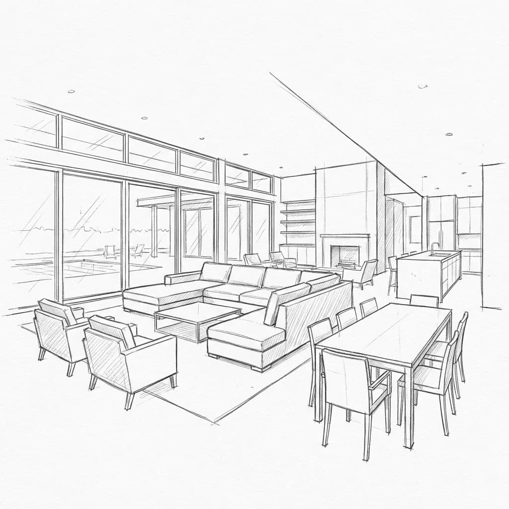 Render de Design de Interiores com IA em Segundos Espaços Impressionantes - input