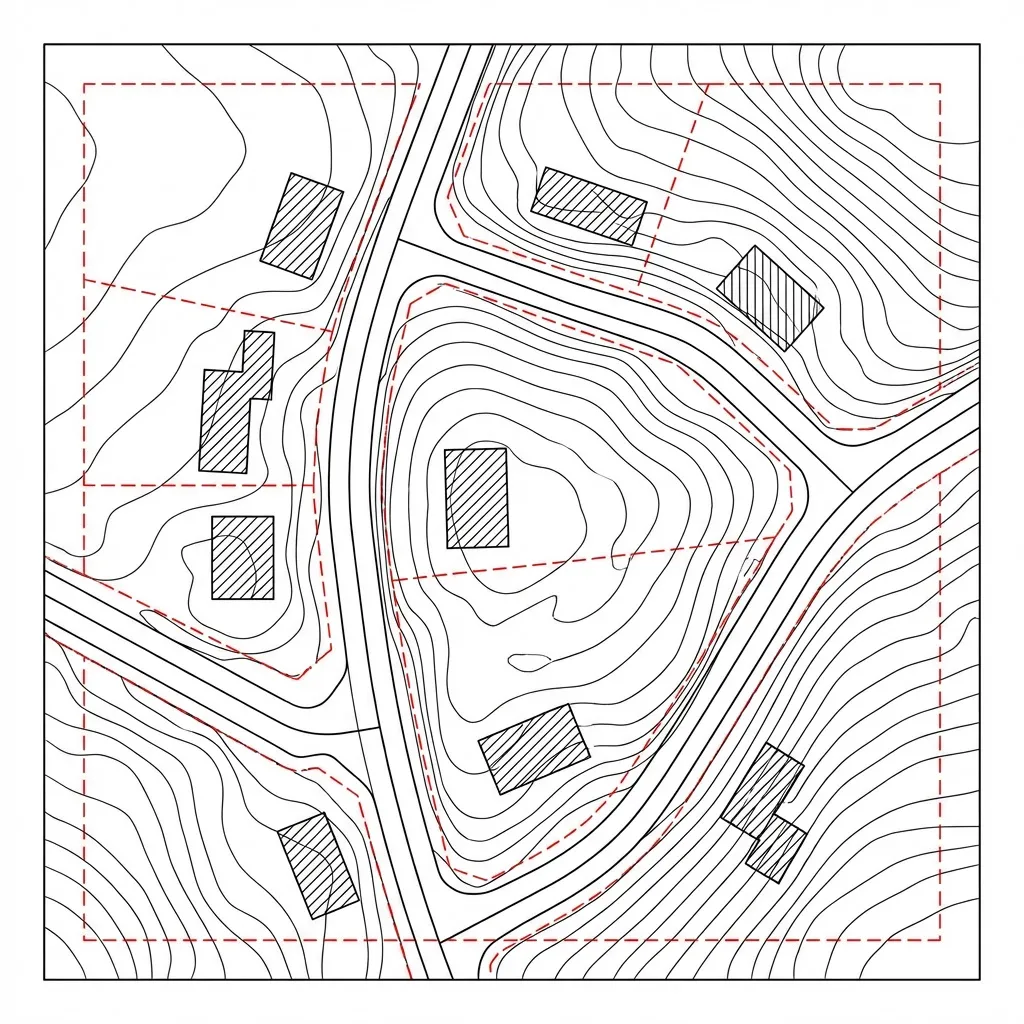 Rendering Piani di Sito Basato sull'IA Visualizzati - input