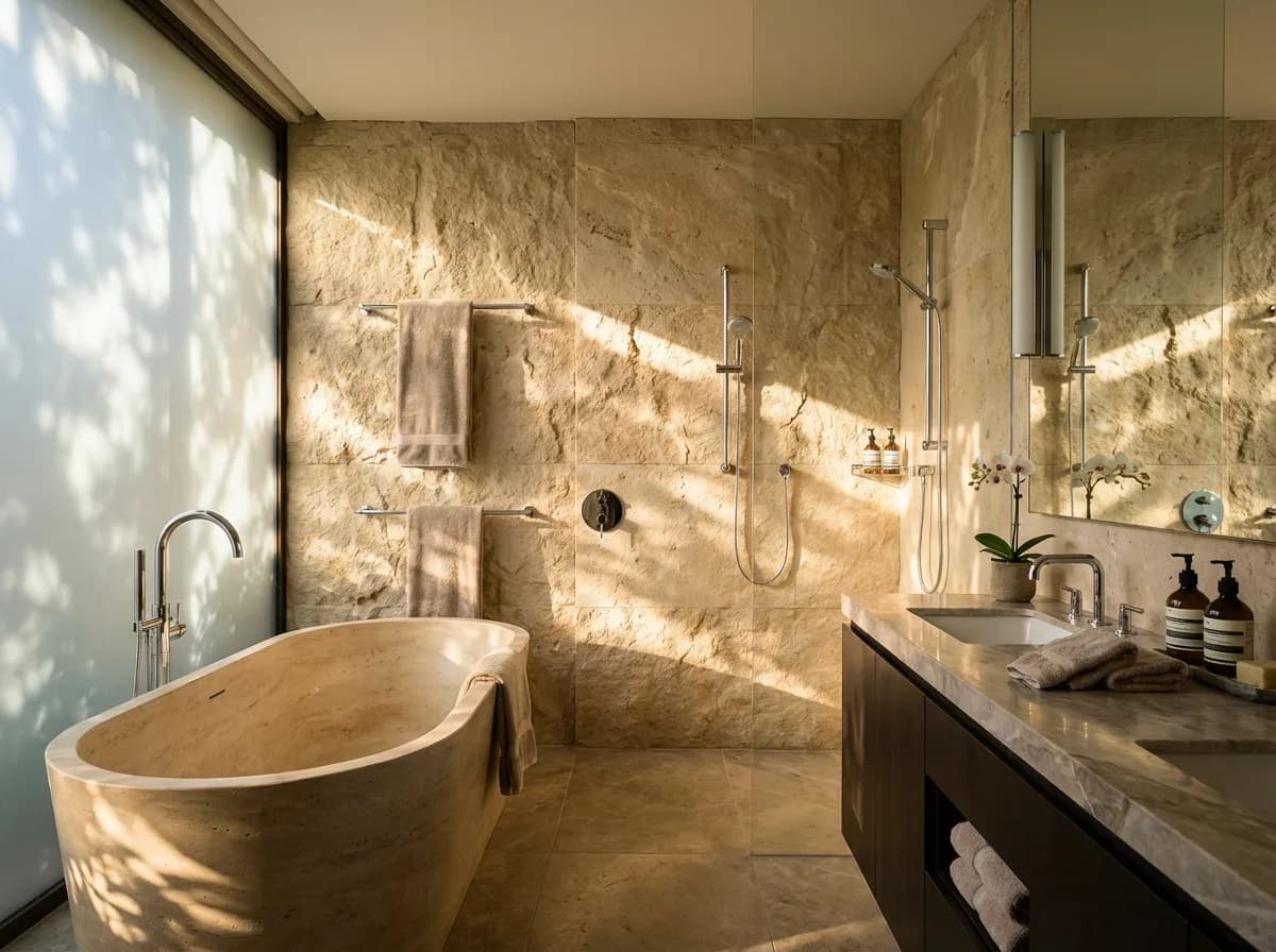 Rendu détaillé de la salle de bain