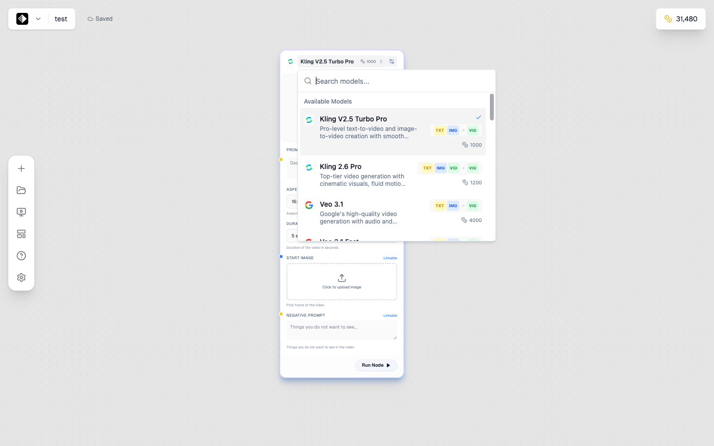 Video Models Selector