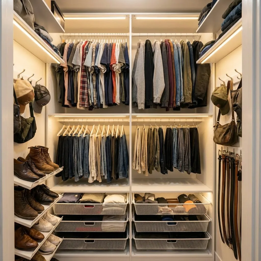 ai dressing room design Farmhouse Walk In Closet Dressing Room Design by IONS Design